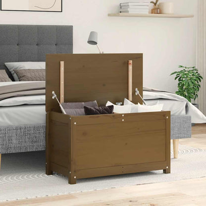 Caixa de arrumação 80x40x45,5 cm pinho maciço castanho-mel