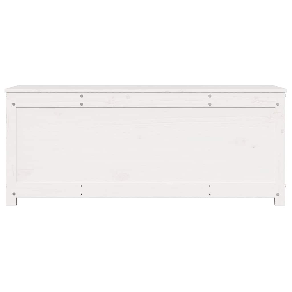 Caixa de arrumação 110x50x45,5cm madeira de pinho maciça branco