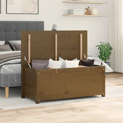 Caixa de arrumação 110x50x45,5 cm pinho maciço castanho-mel