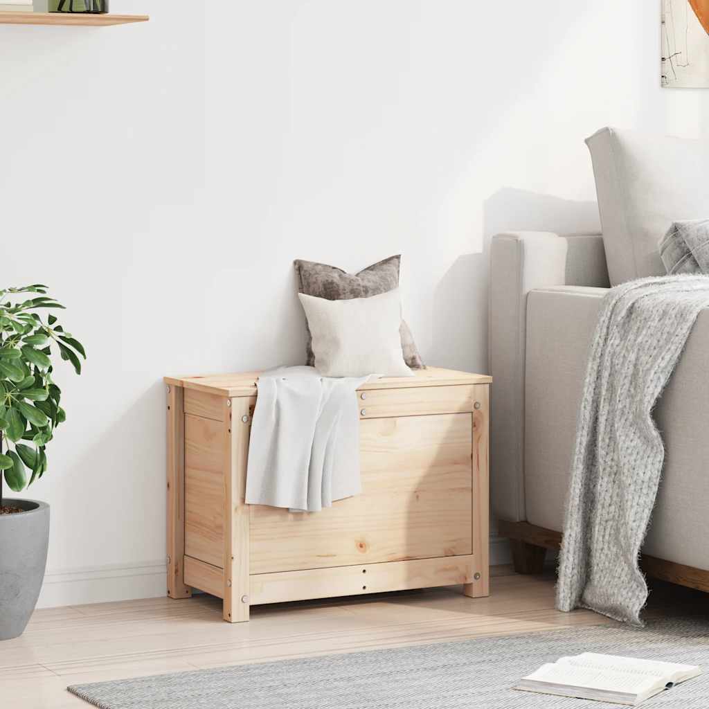 Caixa de arrumação 60x32x45,5 cm madeira de pinho maciça