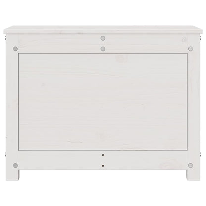 Caixa de arrumação 60x32x45,5 cm madeira de pinho maciça branco