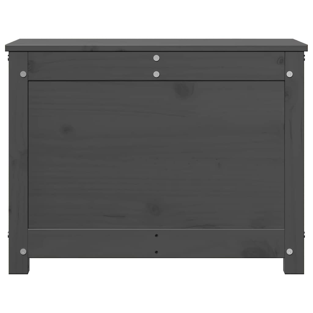 Caixa de arrumação 60x32x45,5 cm madeira de pinho maciça cinza