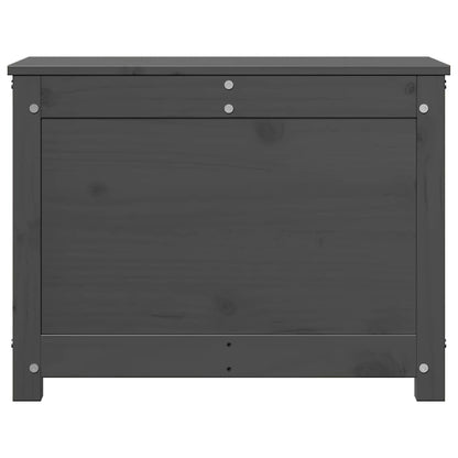 Caixa de arrumação 60x32x45,5 cm madeira de pinho maciça cinza