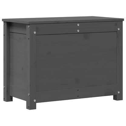 Caixa de arrumação 60x32x45,5 cm madeira de pinho maciça cinza