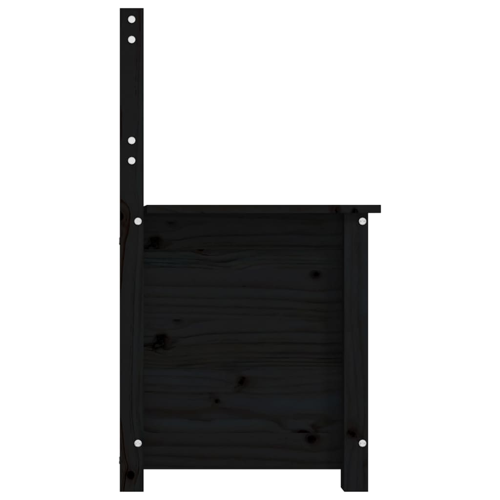 Banco 80x41x77 cm madeira de pinho maciça preto