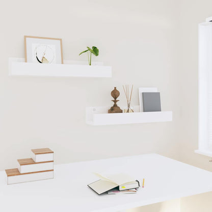 Prateleiras de parede 2 pcs 50x12x9 cm pinho maciço branco