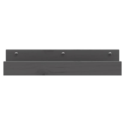 Prateleiras de parede 2 pcs 50x12x9 cm pinho maciço cinzento