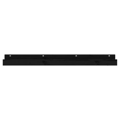 Prateleiras de parede 2 pcs 110x12x9 cm pinho maciço preto