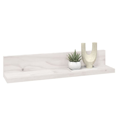 Prateleiras de parede 2 pcs 50x11x9 cm pinho maciço branco