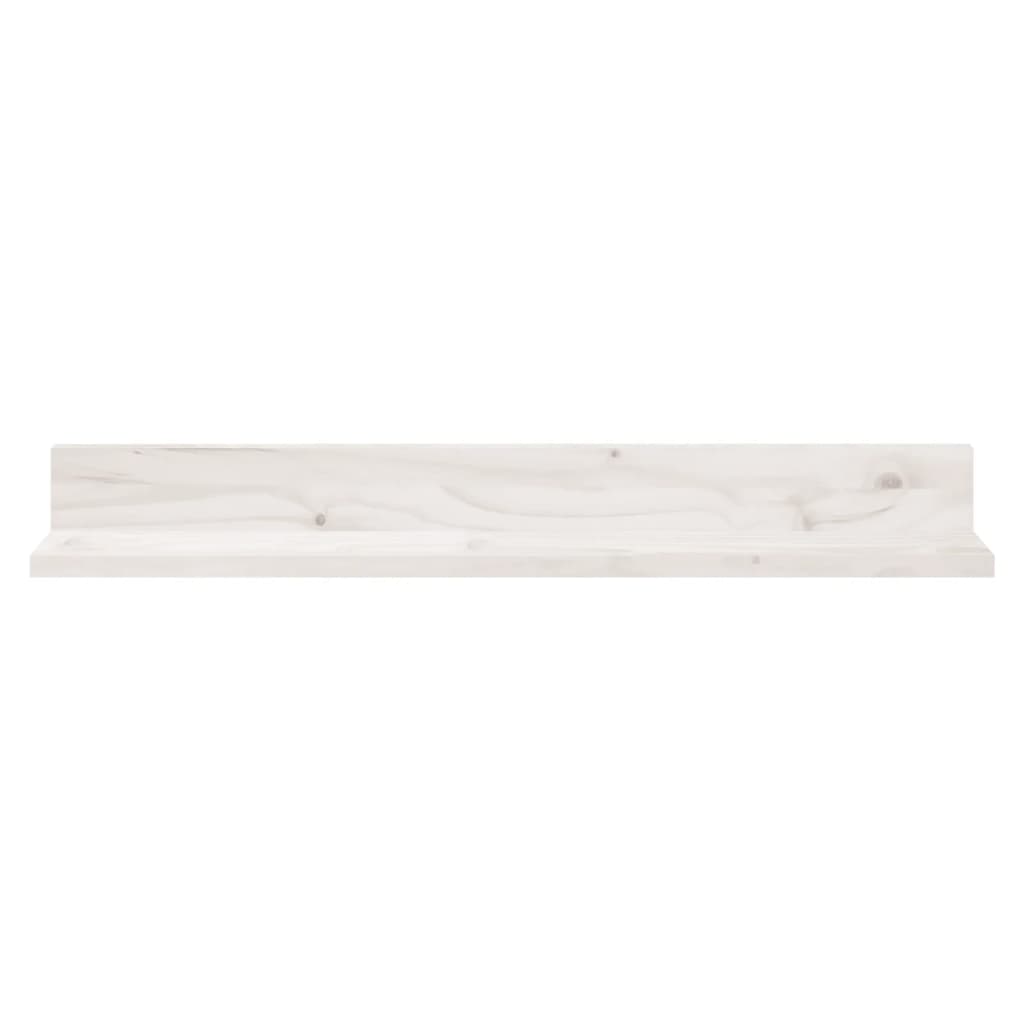 Prateleiras de parede 2 pcs 80x11x9 cm pinho maciço branco