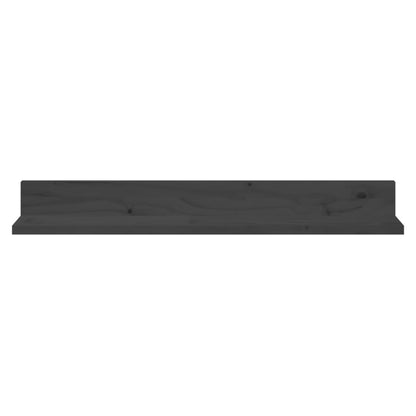 Prateleiras de parede 2 pcs 80x11x9 cm pinho maciço cinzento