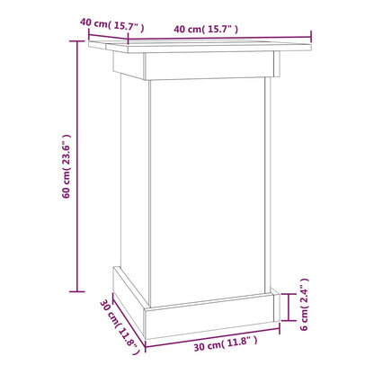 Suporte de vasos 40x40x60 cm madeira de pinho maciça branco
