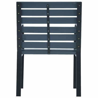 Cadeiras de jardim 2 pcs abeto maciço/aço revestido a pó cinza