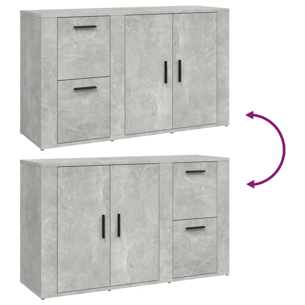 Aparador 100x33x59,5 cm derivados de madeira cinzento cimento