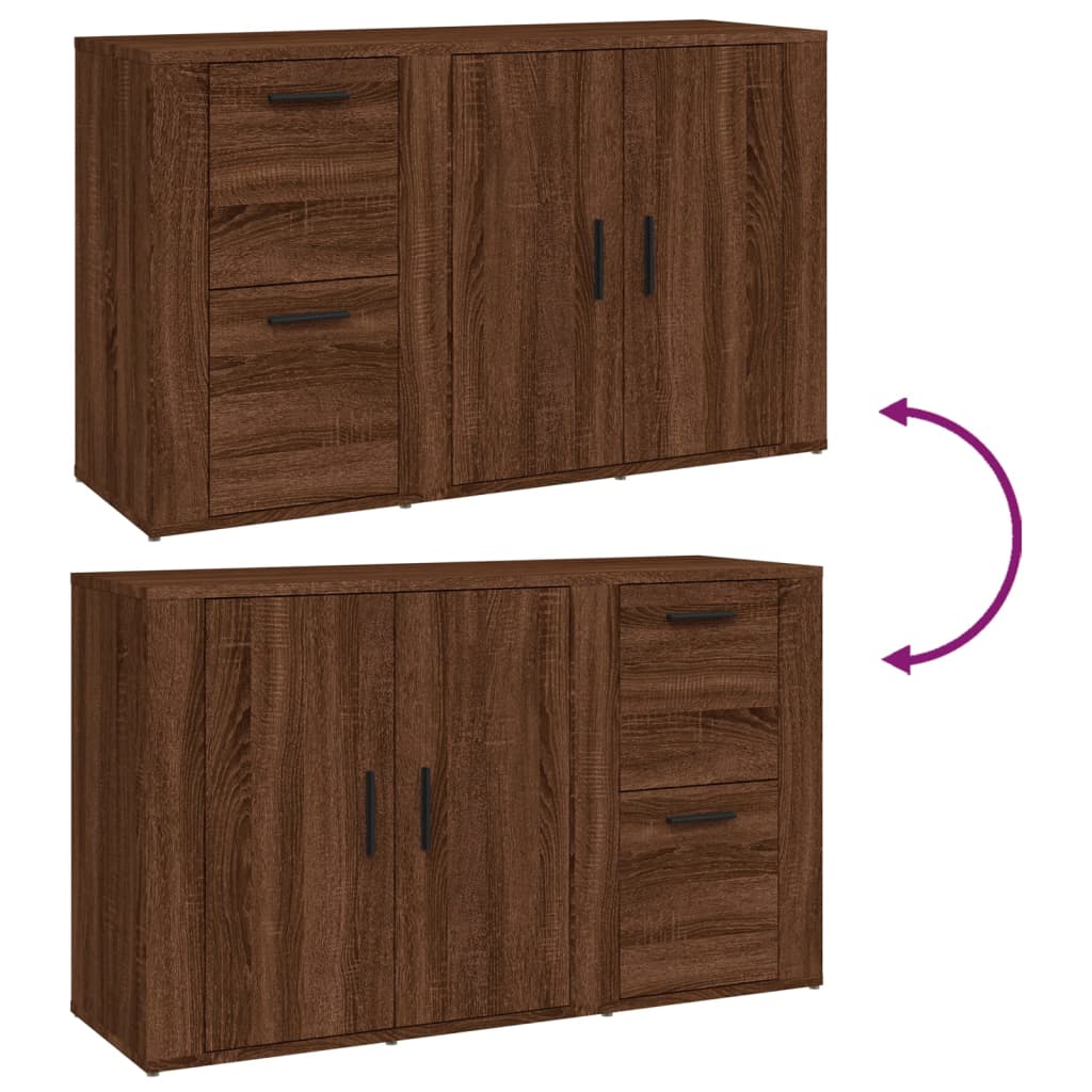 Aparador 100x33x59,5 cm derivados de madeira carvalho castanho