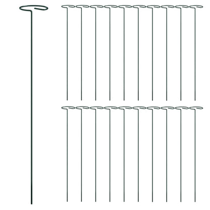 Estaca para plantas de jardim 20 pcs 40 cm aço verde-escuro