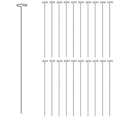 Estaca para plantas de jardim 20 pcs 61 cm aço verde-escuro