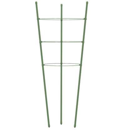 Suportes p/ plantas de jardim c/ 3 anéis 5 pcs 45 cm aço verde