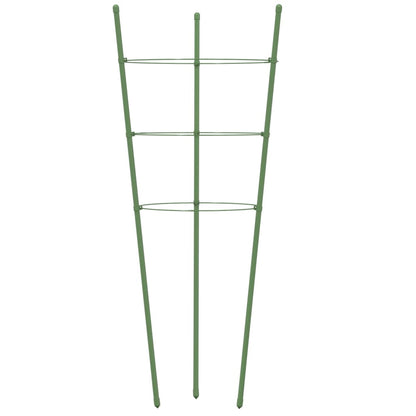 Suportes p/ plantas de jardim c/ 3 anéis 5 pcs 60 cm aço verde