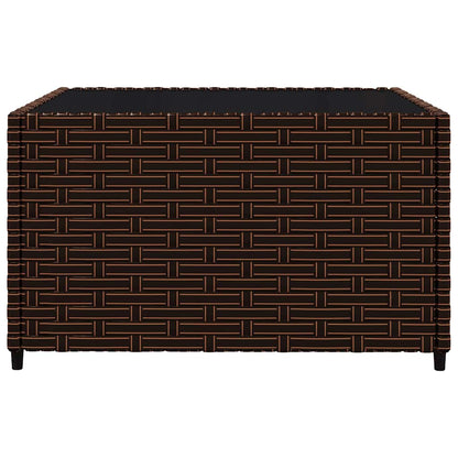 3 pcs conjunto lounge jardim c/ almofadões vime PE castanho