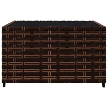3 pcs conjunto lounge jardim c/ almofadões vime PE castanho