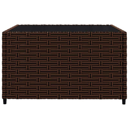 3 pcs conjunto lounge jardim c/ almofadões vime PE castanho