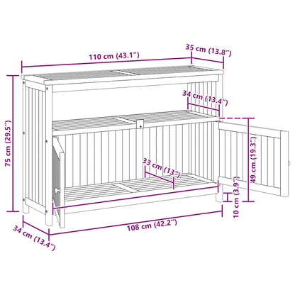 Mesa consola para jardim 110x35x75 cm madeira de acácia maciça