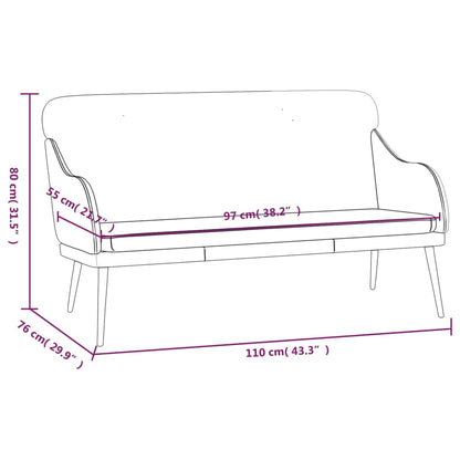 Banco 110x76x80 cm couro artificial preto