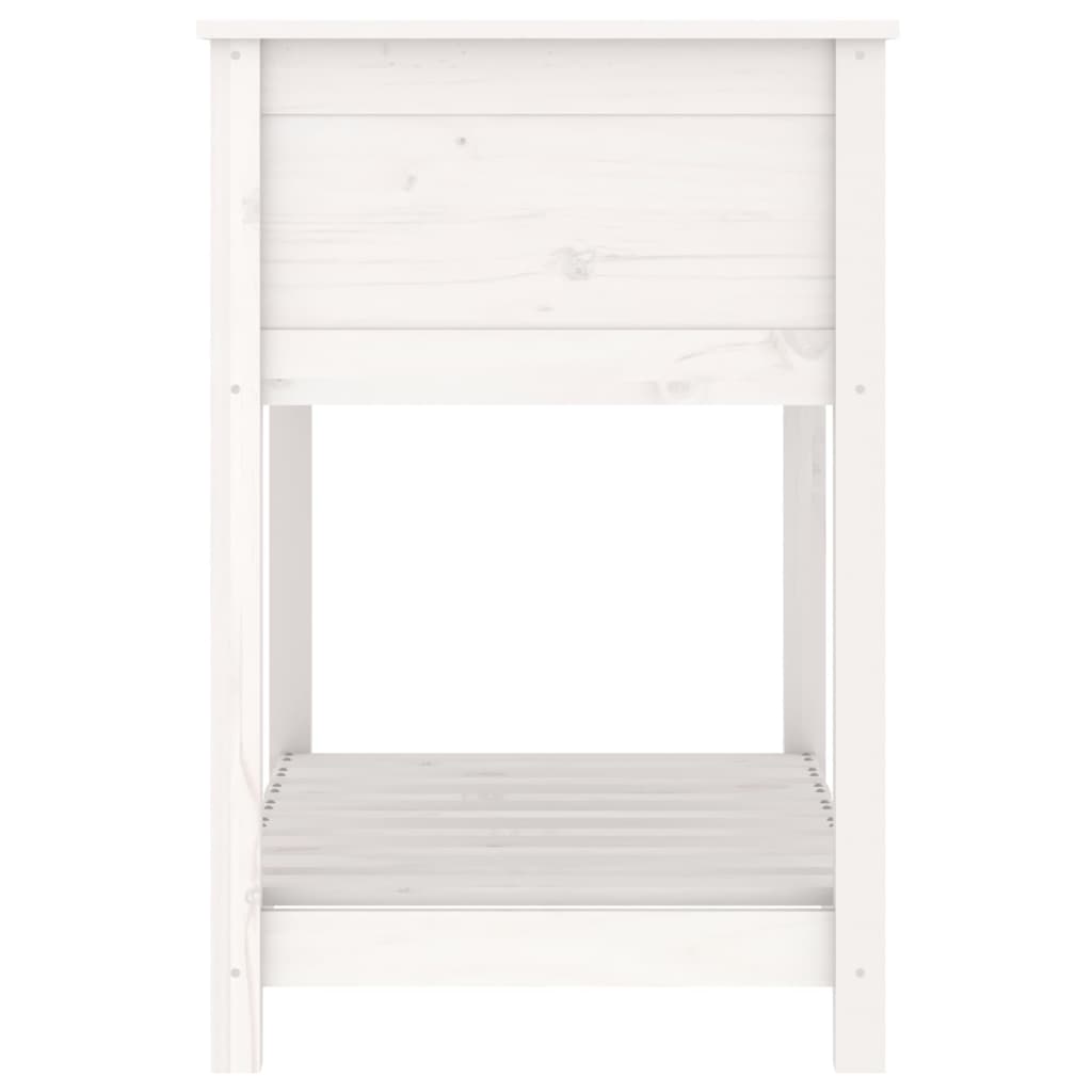Vaso/floreira com prateleira 82,5x54x81 cm pinho maciço branco
