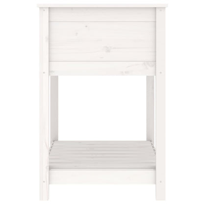 Vaso/floreira com prateleira 82,5x54x81 cm pinho maciço branco