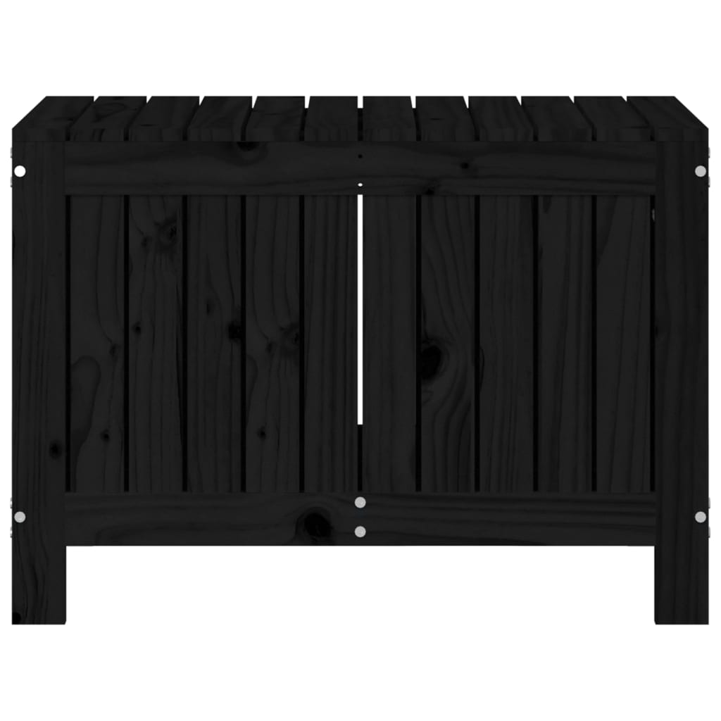 Caixa de arrumação jardim 76x42,5x54 cm pinho maciço preto