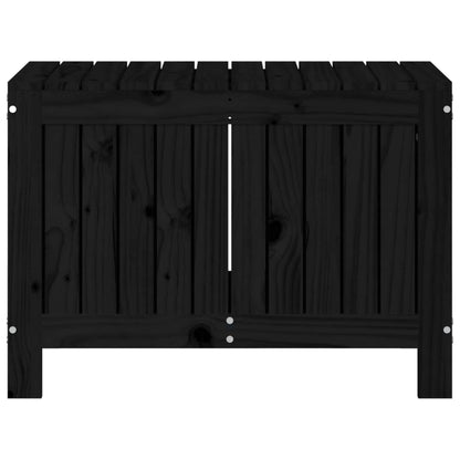 Caixa de arrumação jardim 76x42,5x54 cm pinho maciço preto