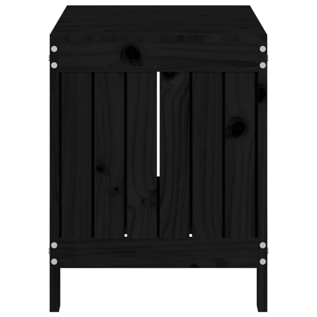 Caixa de arrumação jardim 76x42,5x54 cm pinho maciço preto