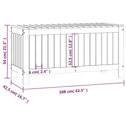 Caixa de arrumação jardim 108x42,5x54 cm pinho maciço