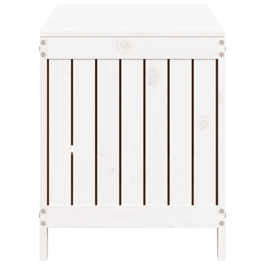 Caixa de arrumação jardim 115x49x60 cm pinho maciço branco
