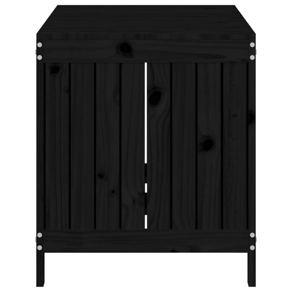 Caixa de arrumação jardim 121x55x64 cm pinho maciço preto