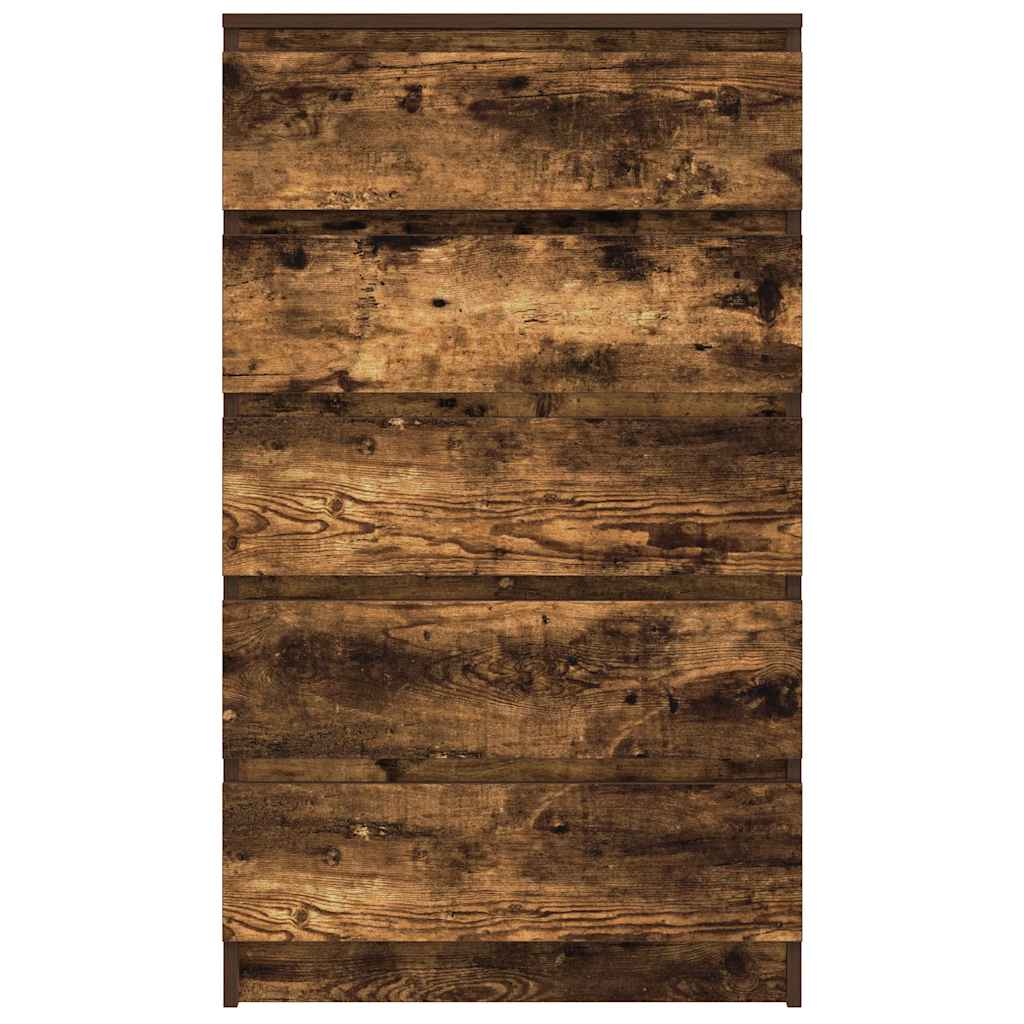 Armário de gavetas 60x36x103 cm deriv. madeira carvalho fumado