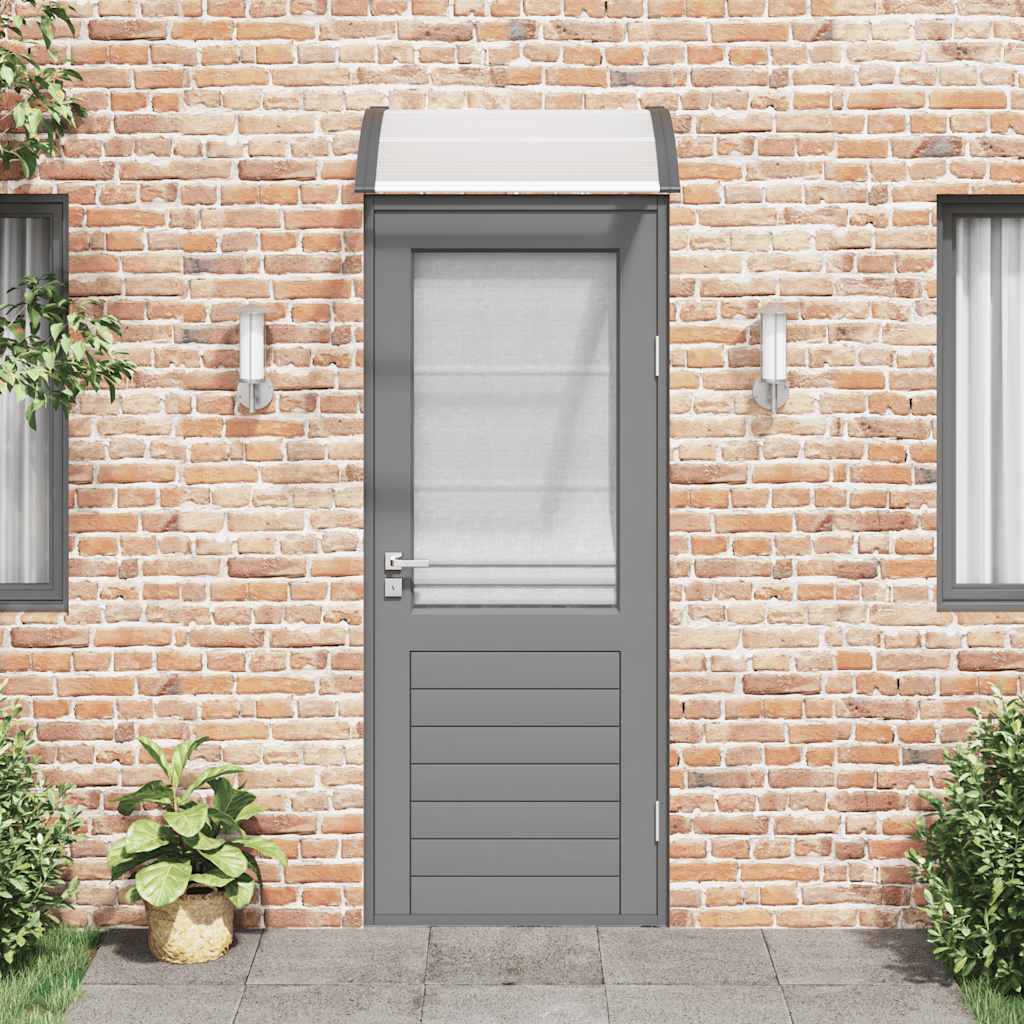 Toldo para porta 80x75 cm policarbonato preto/transparente