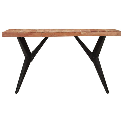Mesa de jantar 140x70x76 cm madeira de acácia maciça preto