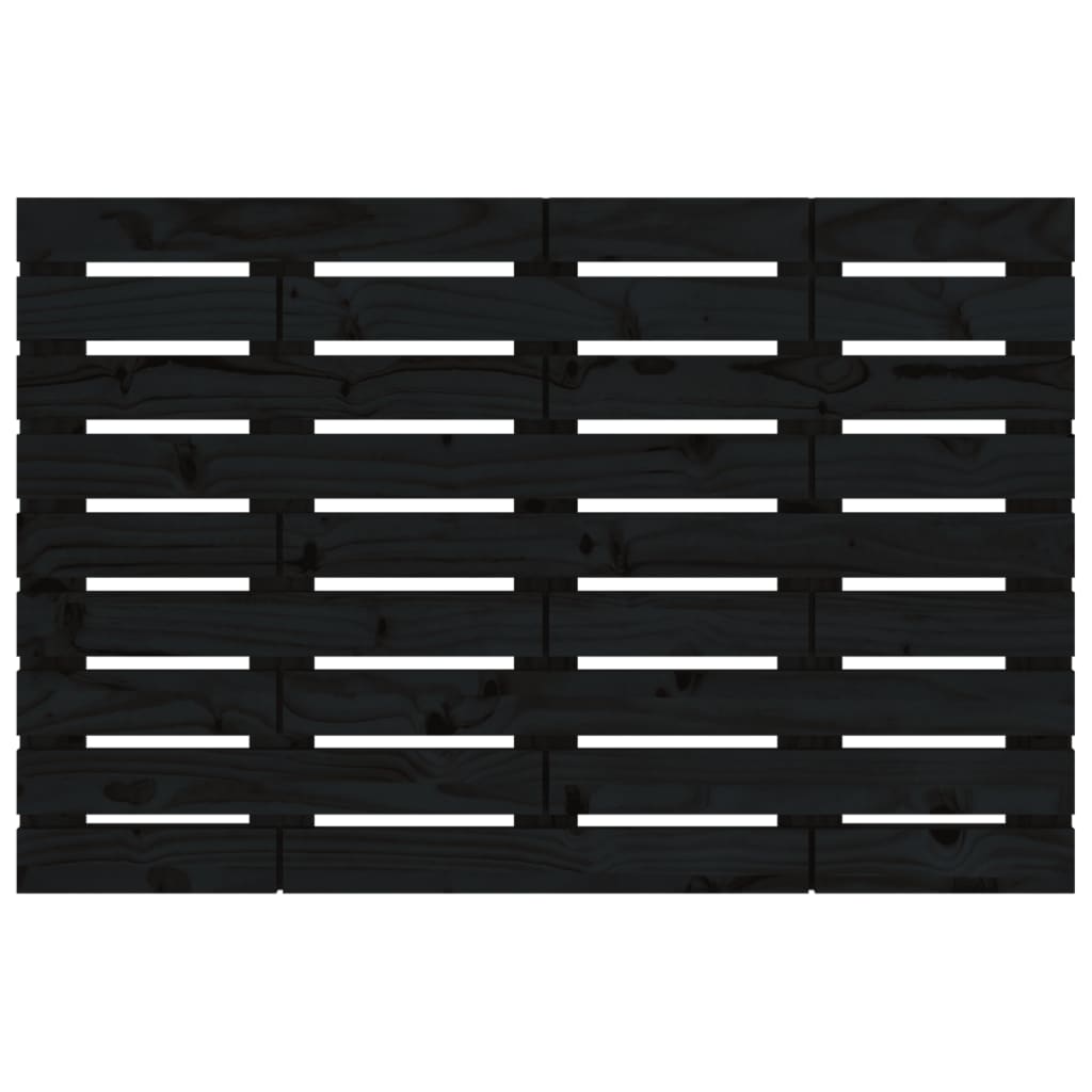 Cabeceira de parede 96x3x63 cm madeira de pinho maciça preto