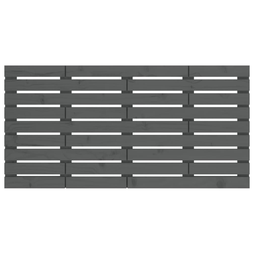 Cabeceira de parede 146x3x63 cm madeira de pinho maciça cinza