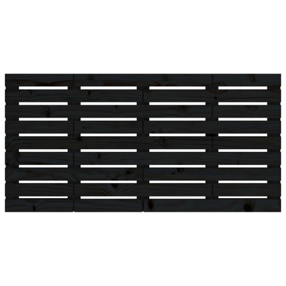 Cabeceira de parede 146x3x63 cm madeira de pinho maciça preto