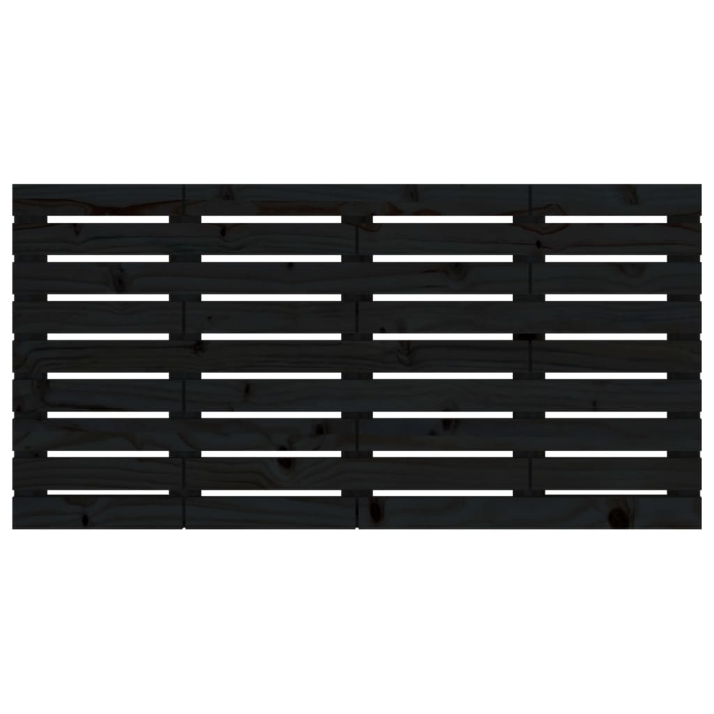 Cabeceira de parede 156x3x63 cm madeira de pinho maciça preto