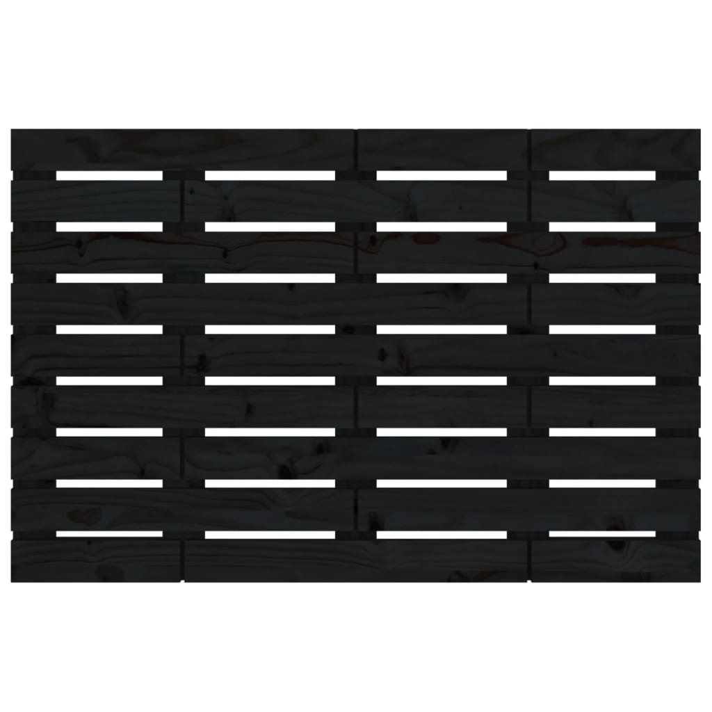 Cabeceira de parede 81x3x63 cm madeira de pinho maciça preto