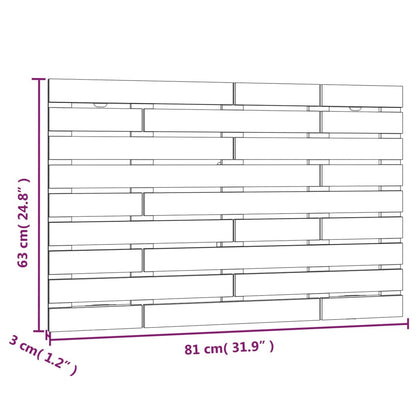 Cabeceira de parede 81x3x63 cm madeira de pinho maciça preto