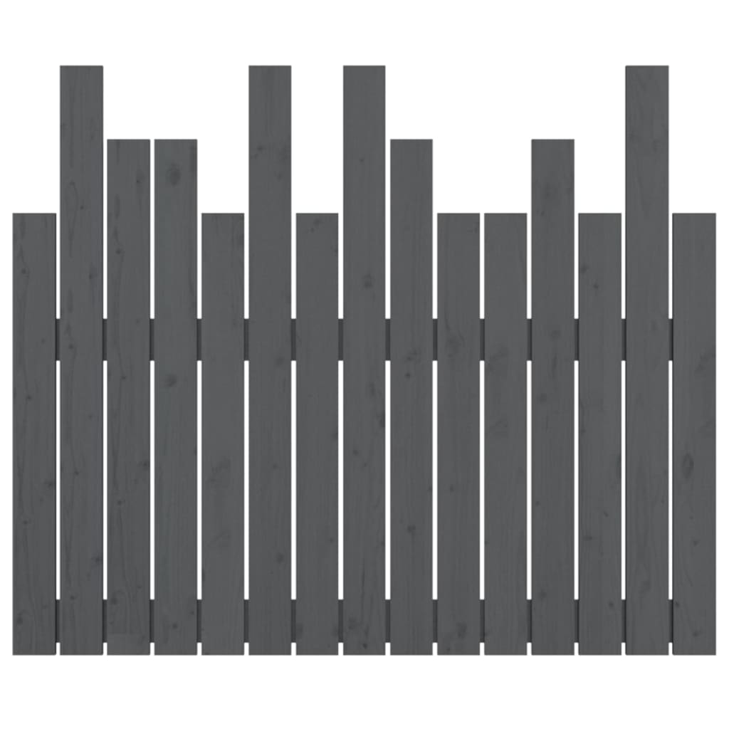 Cabeceira de parede 95,5x3x80 cm madeira de pinho maciça cinza