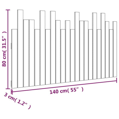 Cabeceira de parede 140x3x80 cm madeira de pinho maciça branco
