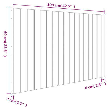 Cabeceira de parede 108x3x60 cm madeira de pinho maciça branco