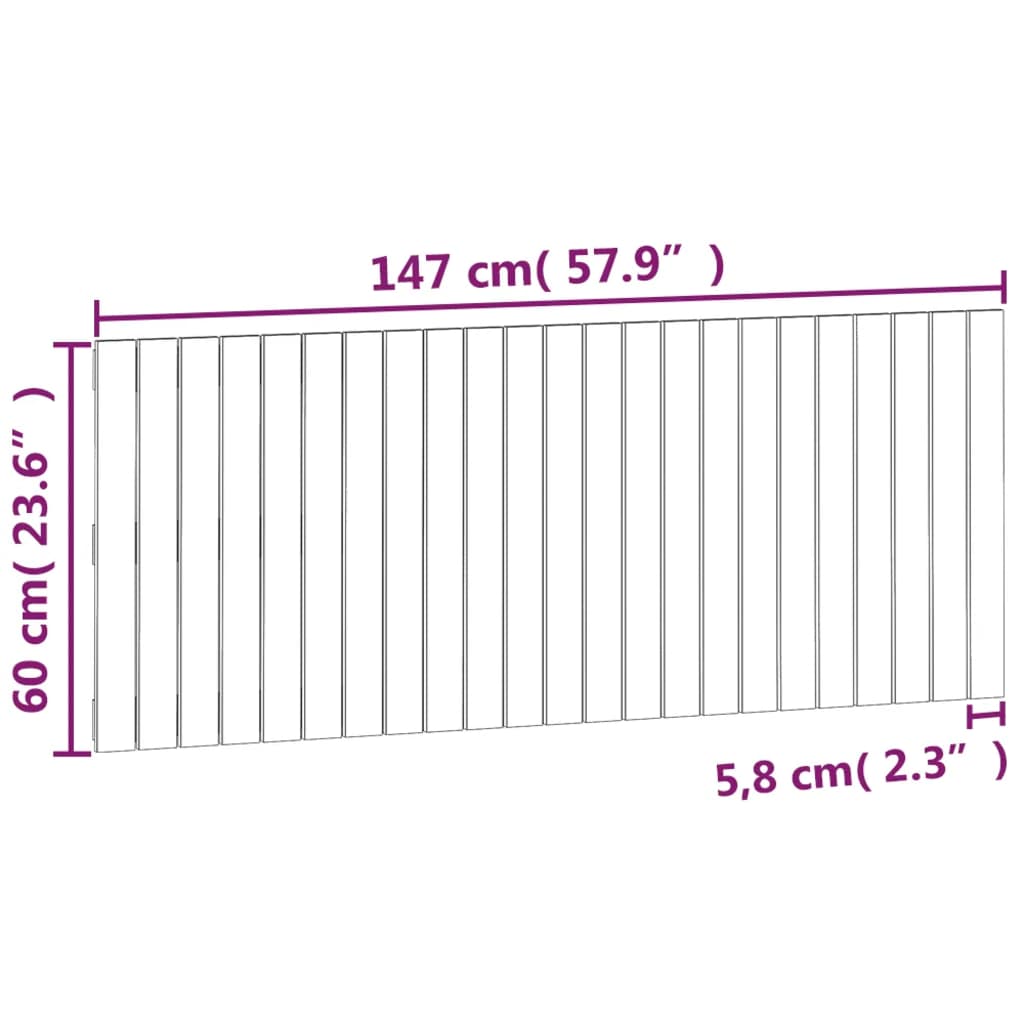 Cabeceira de parede 147x3x60 cm pinho maciço castanho-mel