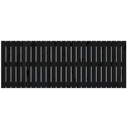 Cabeceira de parede 159,5x3x60 cm madeira de pinho maciça preto